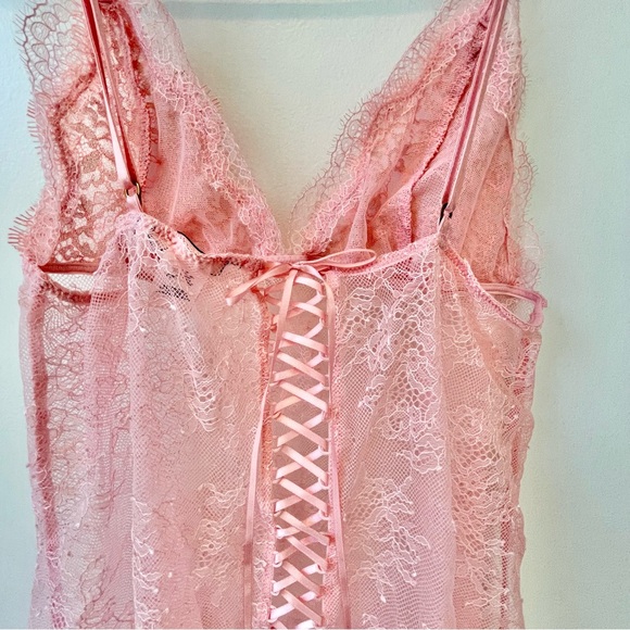Victoria's Secret Pink Sheer Slip Lace Dress Chemise Size Small - Picture 3 of 8